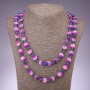 Long Necklace Mother-of-Pearl Purple with Pink Pearl, diameter 12mm, 120cm