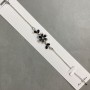 Black Flower Bracelet with White Rhinestones, 19mm diameter, 16-19cm+ length