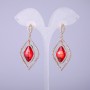 Earrings with Red Crystals, 54mm long