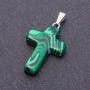 Cross Pendant, Malachite (pressed) stone 18x27mm