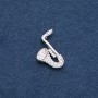 Musical Brooch "Saxophone", 28x25mm, Silver-Coloured Metal