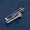 Musical Brooch "Trumpet", 47x14mm, Silver-Coloured Metal