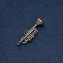Musical Brooch "Trumpet" 48x16mm, Bronze Metal Colour