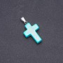 Cross Pendant, Turquoise (Pressed) 25x18mm