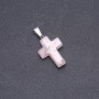 Cross Pendant, Rose Quartz Stone 25x18mm