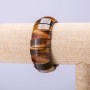 Natural Tiger's Eye Stone Bracelet, 25x11mm Link, on Elastic Band