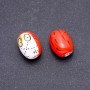 Findings Ceramic Bead "Owl" Orange, pack of 2pcs, 22x16mm