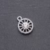 Round Pendant with White Rhinestone, Diameter 15mm, L0mm