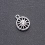 Round Pendant with White Rhinestone, Diameter 15mm, L0mm