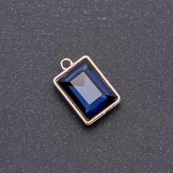 Pendant with Blue Crystal, 17x12x19mm