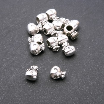 Bead Insertion 'Pouch' in Pandora European Style, diameter 10x8mm, inner hole 4.8mm, packaged 20g ±9 beads