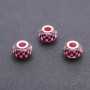 Pandora Bead Pink 'Chequered' Plastic, 13mm Diameter, 5mm Hole, Pack of 11 pcs