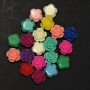 Rose Acrylic Cabochon, Multicolour, 12mm Diameter, With Hole