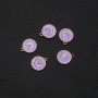 Findings Clock Pendant lilac enamel 14x17mm pack of 5
