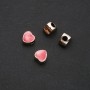 Findings Heart Pandora Insert 11x11mm, hole diameter 4.5mm pack of 4 yellow metal