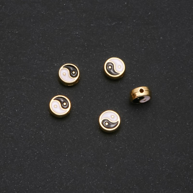 Findings Yin Yang Insert 9x4mm pack of 5 yellow metal