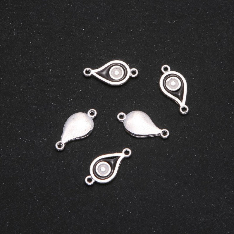 Findings Egyptian Eye Connector 11x22mm pack of 5 grey metal