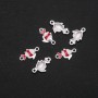 Findings Fish Connector Red Enamel 22x13mm, Pack of 6 pcs, Grey Metal