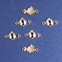 Findings Fish Connector Black Enamel 22x13mm, Pack of 6 pcs, Yellow Metal