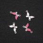 Findings Butterfly Connector Raspberry Enamel 24x12mm, Pack of 4 pcs