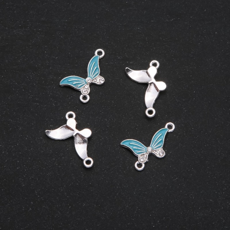 Findings Butterfly Connector Sky Blue Enamel 24x12mm, Pack of 4 pcs