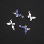 Findings Butterfly Connector Blue Enamel 24x12mm, Pack of 4 pcs