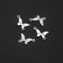 Findings Butterfly Connector White Enamel 24x12mm, Pack of 4 pcs
