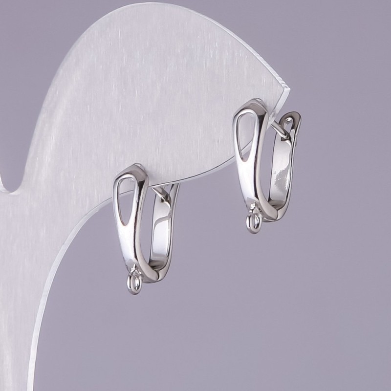 Earring Hooks 'Silver' Colour, 17x5mm