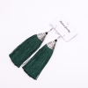 Tassel Earrings "Almina" dark green, length 10 cm