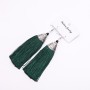 Tassel Earrings "Almina" dark green, length 10 cm