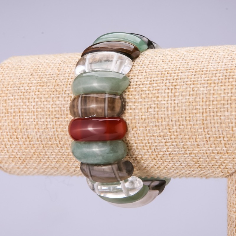 Assorted Stones Link Bracelet 25x10mm