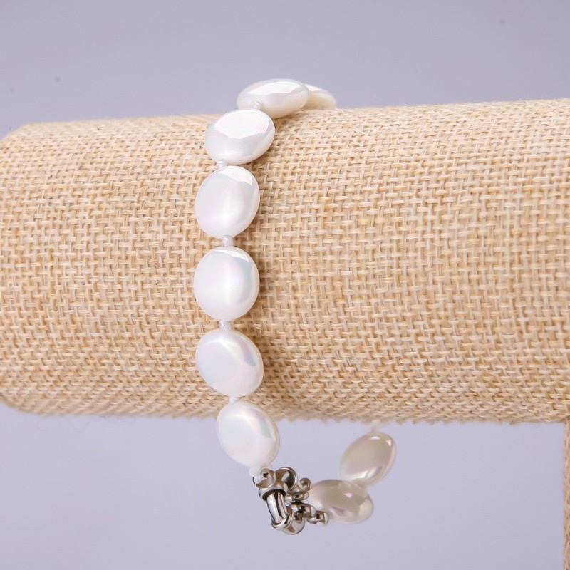 Majorca Coin Pearl Bracelet, diameter 12mm, length 20cm