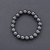Hematite Smooth Bead Bracelet on Elastic, 8mm Diameter