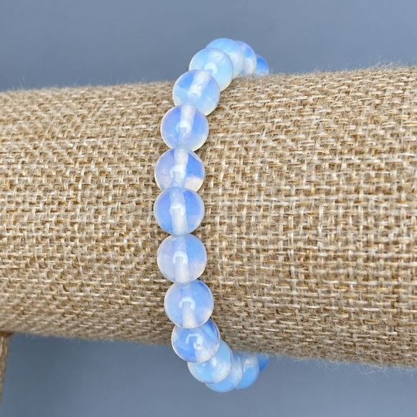 Moonstone Bracelet, Smooth Round Beads, diameter 8mm