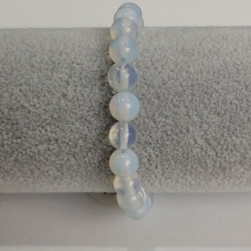 Moonstone Bracelet, Smooth Round Beads, diameter 8mm