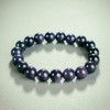 Natural Stone Bracelet, Aventurine "Blue Sand Cairo Night", Smooth Round Beads on Elastic, diameter 12mm