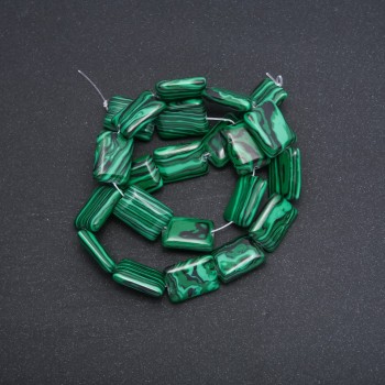 Malachite Beads (Pressed) Rectangle, 13x18x4mm, Strand, 39cm Length