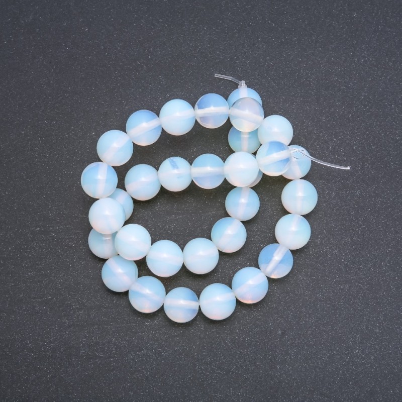 Beads Moonstone (Synthetic) Round, Diameter 12mm Strand, Length 37cm +