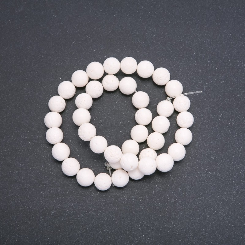 Sponge Coral Beads White Ball, Diameter 10mm Strand, Length 39cm