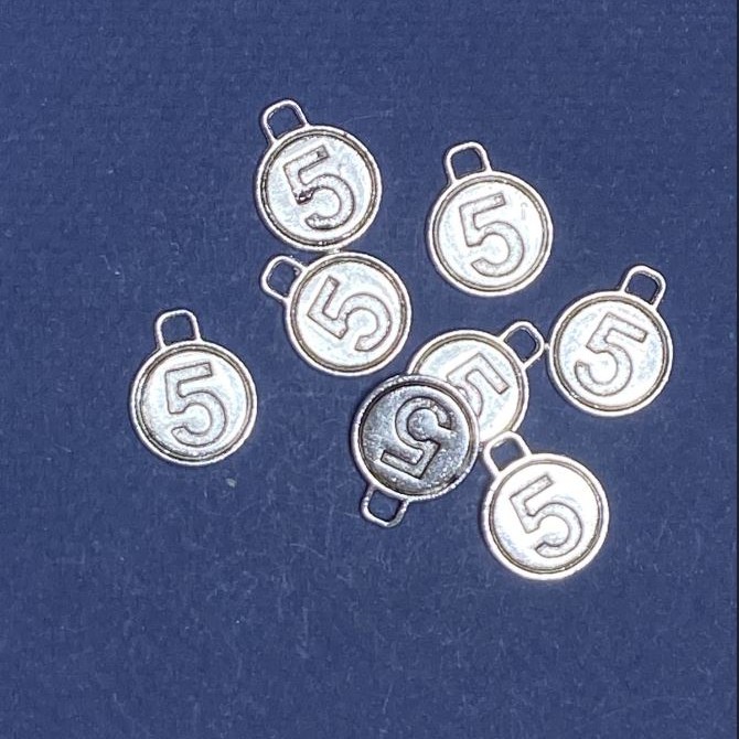 Findings Pendant Number Five 15mm pack 20g +/-12 pcs