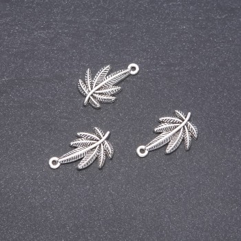 Findings Pendant Hemp Leaf 15x23mm pack 20g +/-10 pcs
