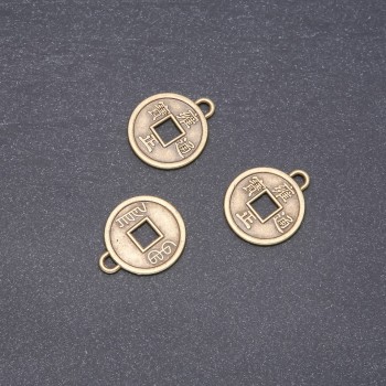 Findings Pendant Chinese Coin 20mm pack 20g +/-12 pcs
