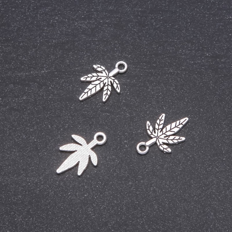 Findings Pendant Hemp Leaf pack 20g +/-20 pcs