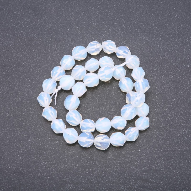 Beads Moonstone (Synthetic) Faceted, Diameter 8x10mm Strand, Length 40cm
