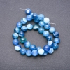 Beads Sky Blue Agate Smooth Round, Diameter 10mm +/- Strand, Length 37cm