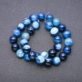 Beads on Strand Natural Stone Blue Eye Agate Smooth Round, Diameter 12mm +/-, Length 37cm +