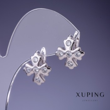 Earrings Xuping Four-leaf Clover Rhodium 15×16mm