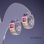 Earrings Xuping Colourful Crystals 18x7mm Ruthenium