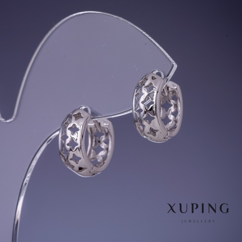 Xuping Earrings 15x6mm Rhodium