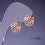 Earrings Xuping Infinity 7x12mm "18K Gold Plated", Rhodium